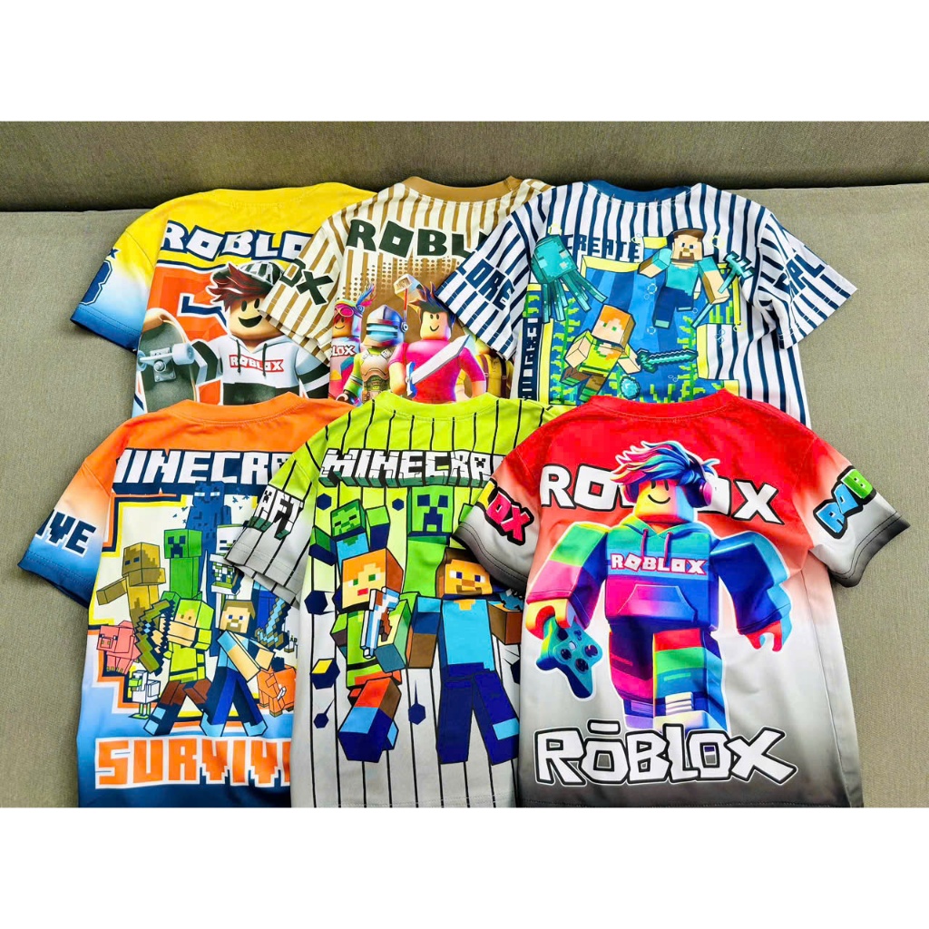 ชุด 3D COOL SHORT SLEEVES FOR BOYS IN MINECRAFT, ROBLOX,. | บิ๊กเบบี้ Q2