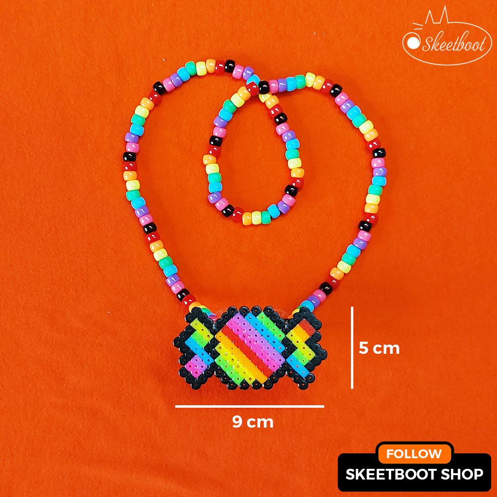 สร้อยคอ Candy kandi - สร้อยคอ perler ลูกอมหลากสี - เครื่องประดับ rave edm เทศกาล dj เทศกาลดนตรี