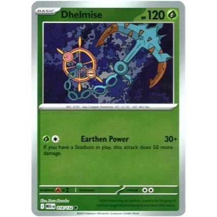 [Pokemon EN Card] Dhelmise 018/132 Mega Evolution (MEG) Reversible Holo