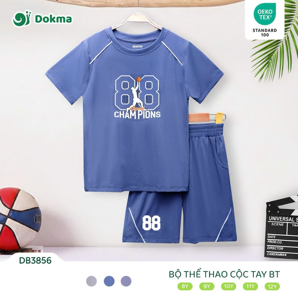 Dokma DB3796, DB3856 ชุดกีฬาแขนสั้น (3-12Y)