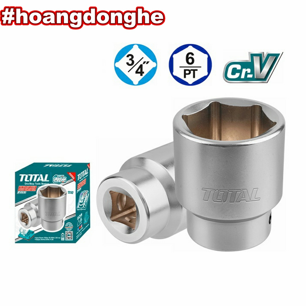 (Odd Size) 3/4 Short Socket Total THHAST34 Cr-V Steel 50BV30 (ขนาดตั้งแต่ 19-55mm)