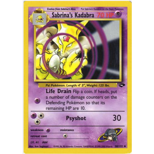 [การ์ดโปเกมอน TCG] Sabrinas Kadabra - 58/132 - Uncommon Unlimited