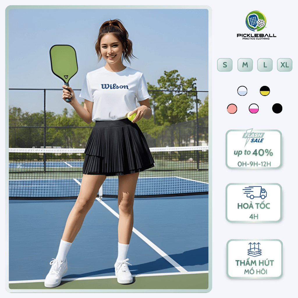 TENNIS/PICKLEBALL OUTFIT ชุดกีฬาสําหรับผู้หญิง WILSON สไตล์เกาหลีคุณภาพสูง GUANGZHOU GOODS
