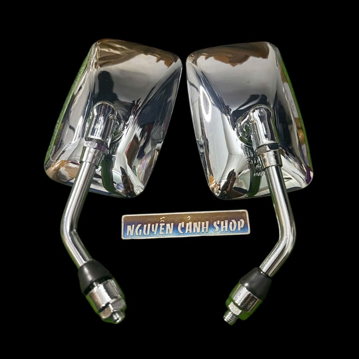 กระจกหลัง Moto Xi Ken คู่ ขา 10 มม. เส้นผ่านศูนย์กลาง 9 x 14 ซม. เงา