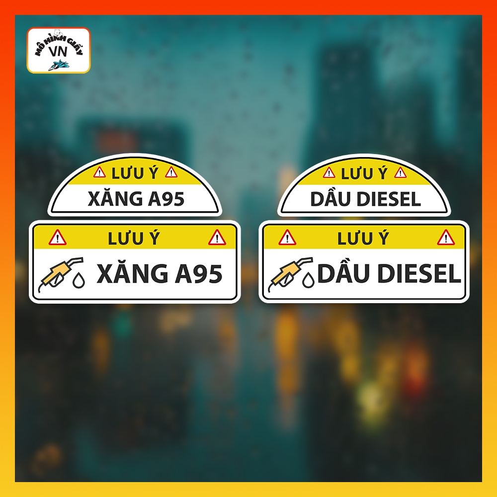 95/Diesel Gasoline Car Gas Cap Sticker - Car Decal - รูปลอกกันน้ําคุณภาพสูง - MohinhgiayVN