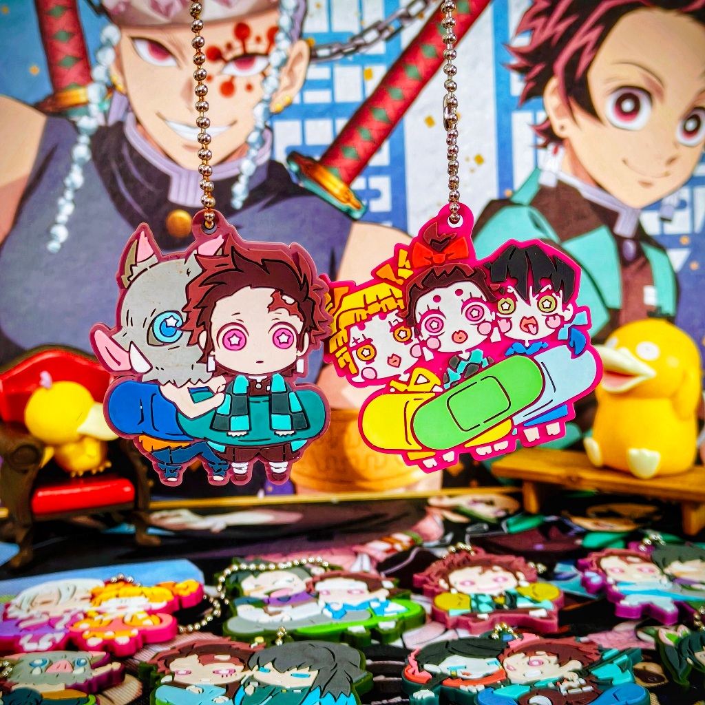 [KnY - Strap] รวมพวงกุญแจแบบยืดหยุ่นแกะสลักของ Tanjiro (Official)