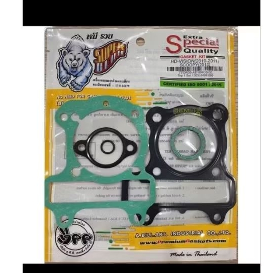 ชุดปะเก็นหัวสกู๊ตเตอร์ AB110-AB125-AB150-AB160/Click125-150-160 /Vision /Novo 123-456 หมีไทย