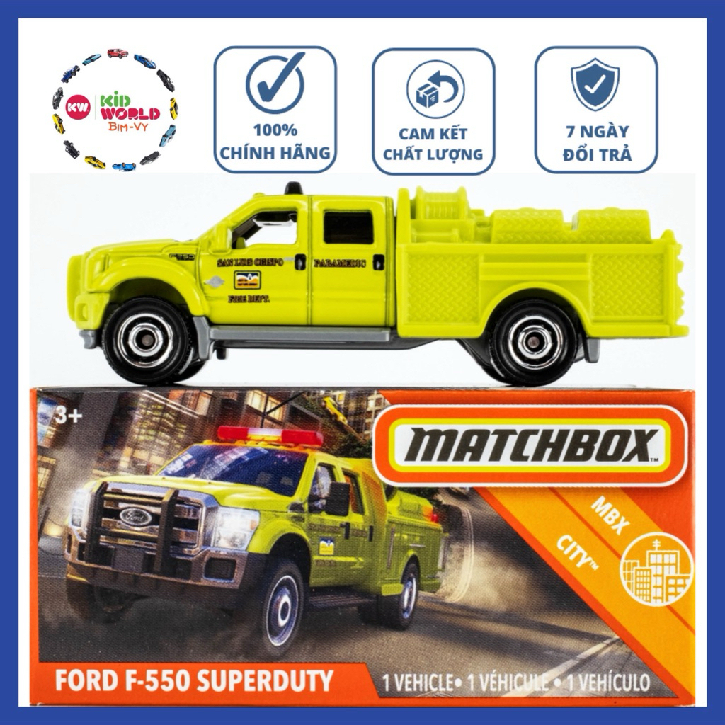 Matchbox Box Model Car Police Ford F-550 Super Duty 22/100. สเกล 1:64.