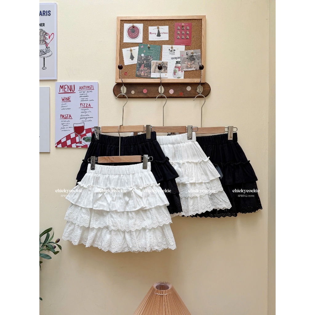 กระโปรงสั้น 3 ชั้น มีโบว์ 2608 - S0329