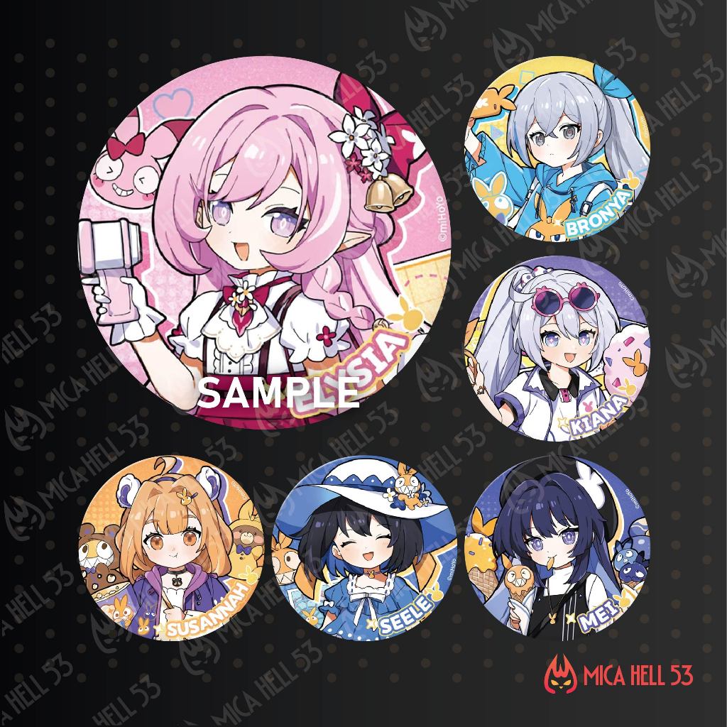 Honkai Impact 3 Badge อุปกรณ์เสริมอะนิเมะมังงะ GameHonkai Impact 3 Elysia Kiana Bronya Mei HH168