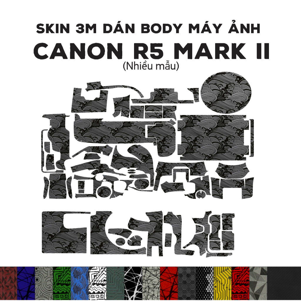 สติ๊กเกอร์ 3M Skin สําหรับ Canon R5 Mark II (หลายรุ่น) | ฟิล์มกันรอยสําหรับร่างกาย Canon R5 Mark II