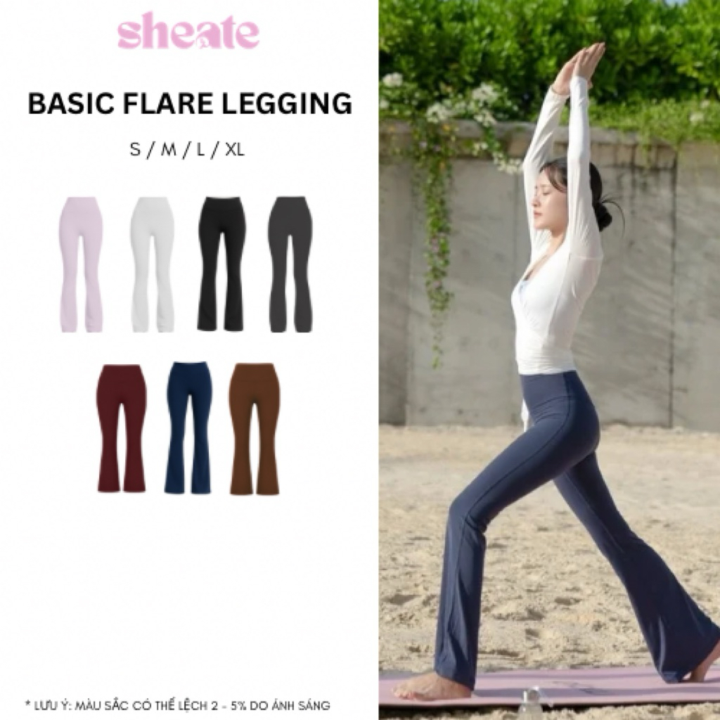 กางเกงเลกกิ้งรุ่น BASIC | กางเกงกีฬาขาบานเอวสูง มี 6 สี