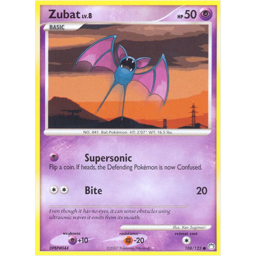 [การ์ดโปเกมอน TCG] Zubat - 108/123 - ทั่วไป