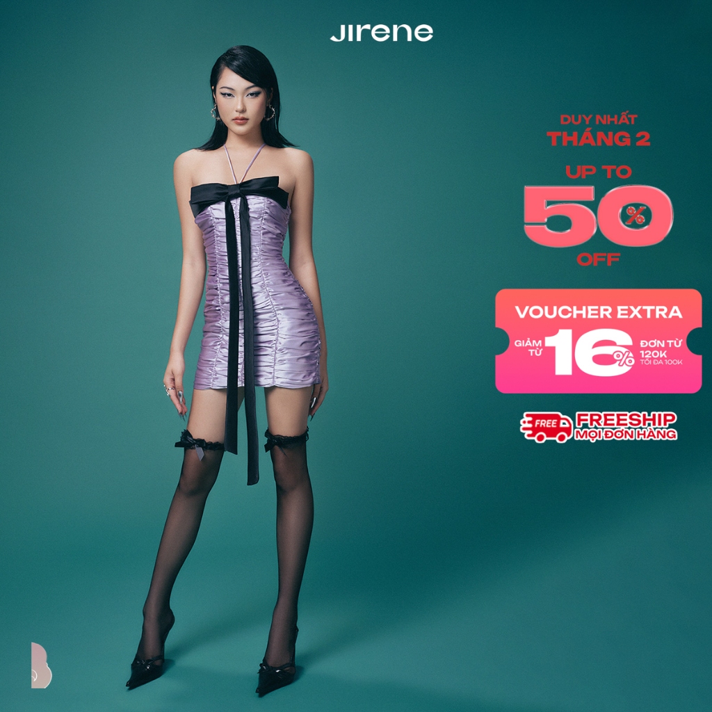 สูงสุด 70% + VC HOT || JIRENE ชุดเดรส KITTY กระชับสัดส่วนพร้อมการจับคู่โบว์อินเทรนด์และอินเทรนด์