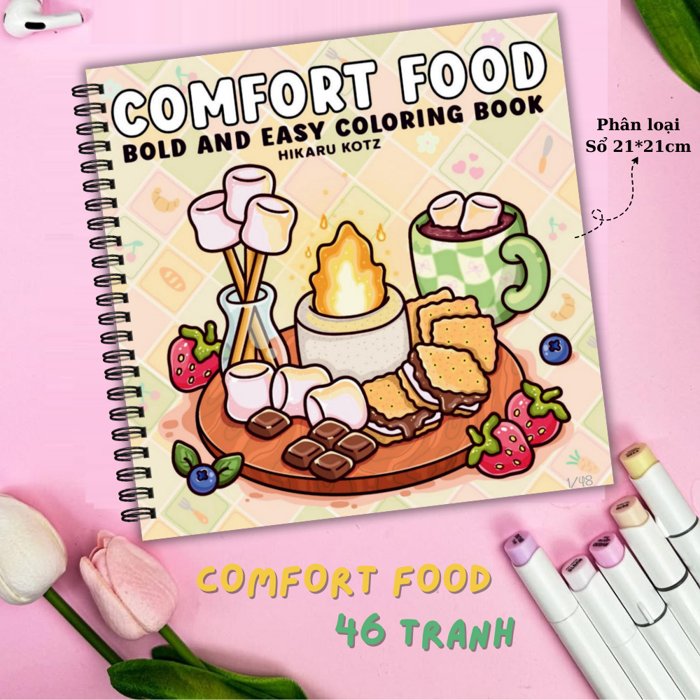 [COMFORT FOOD] ครบชุด 46 หน้าสี FOOD สุดน่ารัก บนกระดาษหนา 160 แกรม