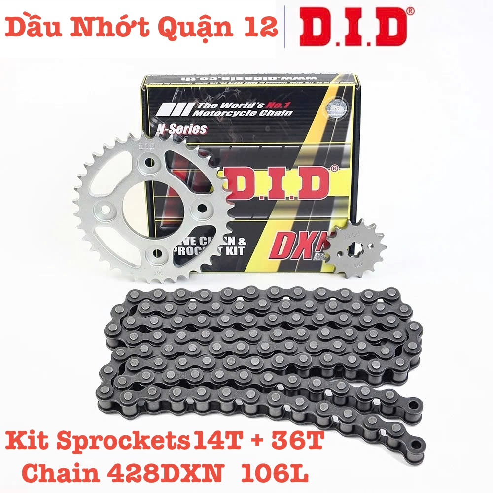 ชุดเฟืองโซ่ Honda Wave RS 14T - 36T Sprocket DID 428DXN-106L ของแท้สีดํา 9L Chain DD Asia Thailand