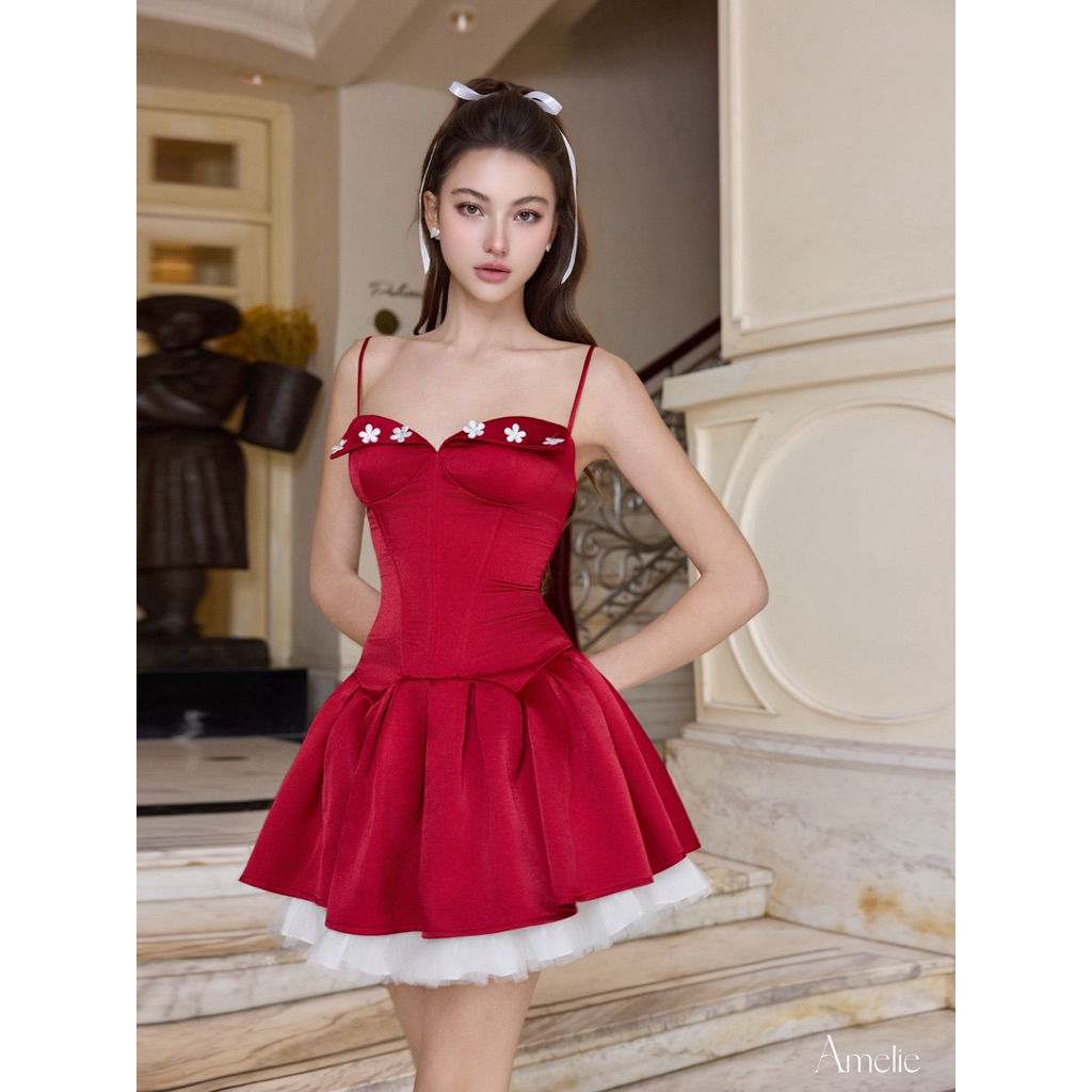 AMELIE - เดรสคล้องคอผ้าไหมเรียบหรู - เดรส Beth Ame504