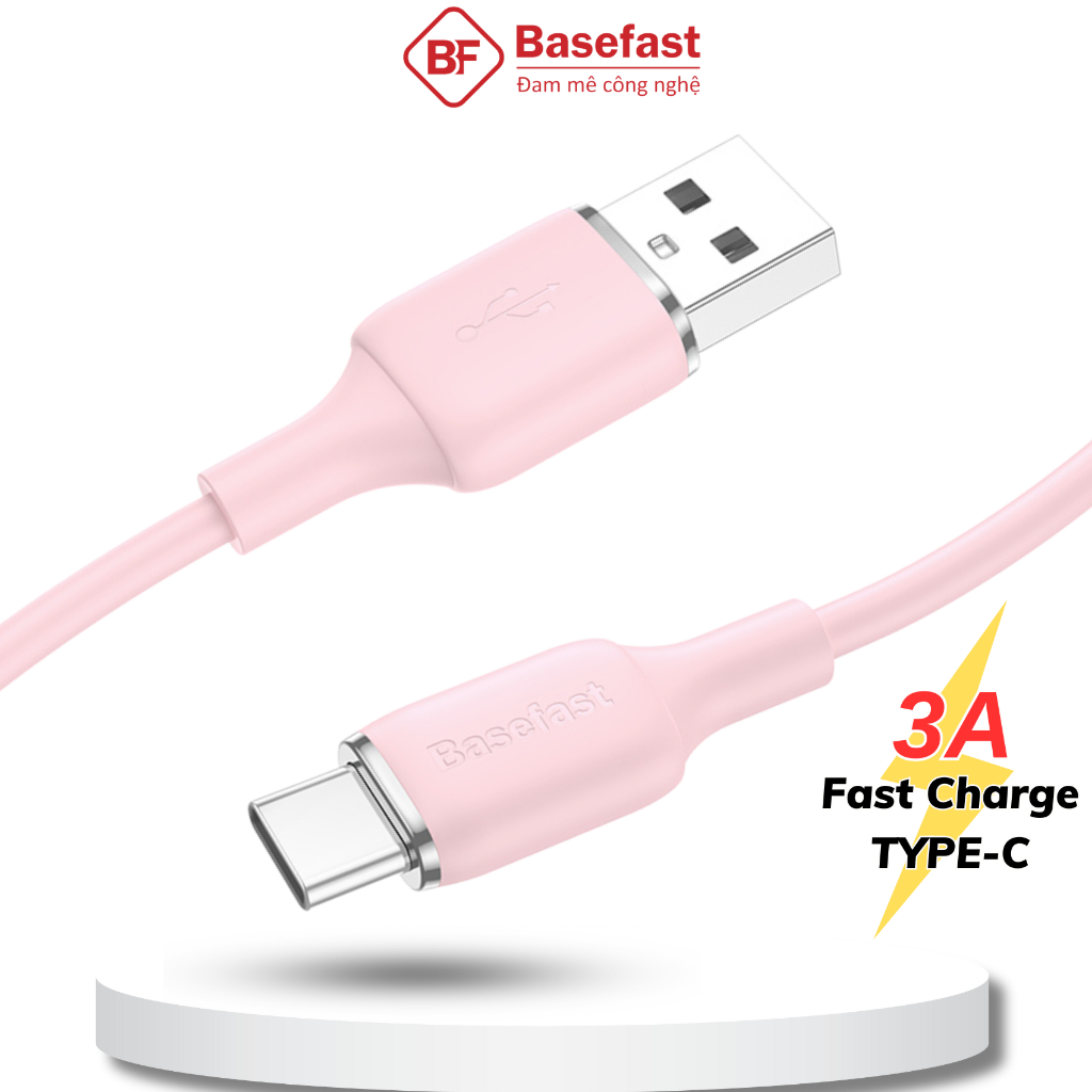 สายชาร์จเร็ว Basefast USC to Type C 3A สายซิลิโคนทนทานสุดสําหรับโทรศัพท์