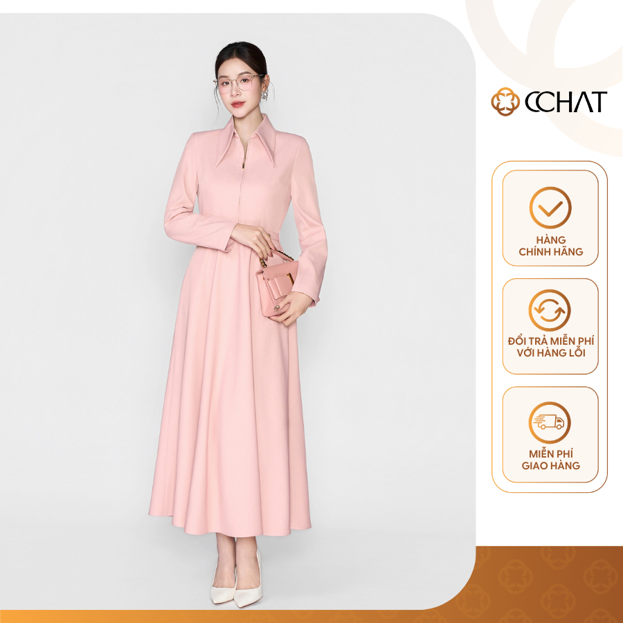 ชุดเดรสคอปกเยอรมัน CCHAT Alessia ของผู้หญิงพร้อมกระเป๋าทําจาก Tutsi คุณภาพสูง 25VDS9020XT