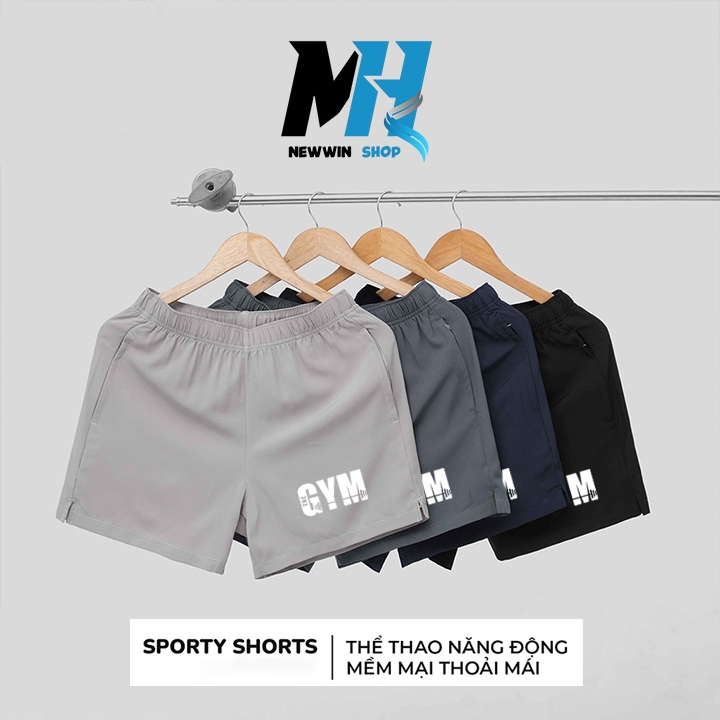MENS SPORTS SHORTS - PRINTED WITH GYM LOGO 02 - SUPER LIGHT, BREATHABLE UMBRELLA - SIZE 50-82KG
