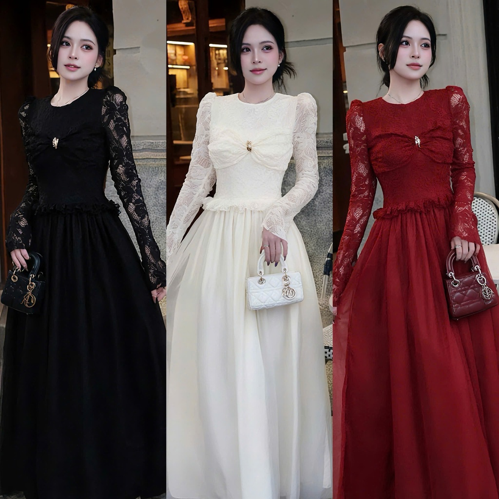 D45 BIGSIZE ชุดรัดรูปสีเหลืองยาว