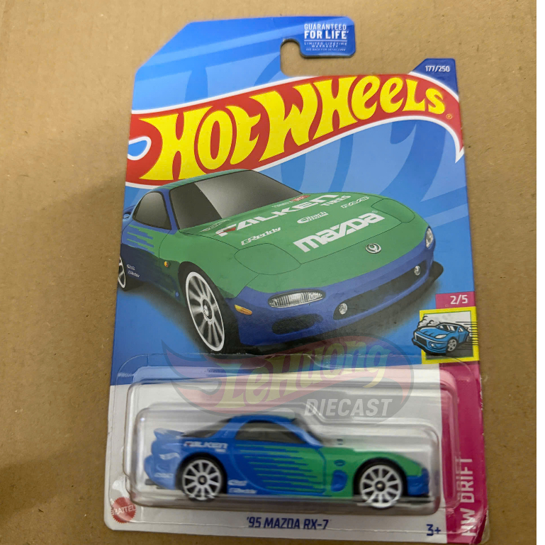 LeHuong Diecast - Hot Wheels 95 Mazda RX-7 (Falken Blue Green) รถโมเดล