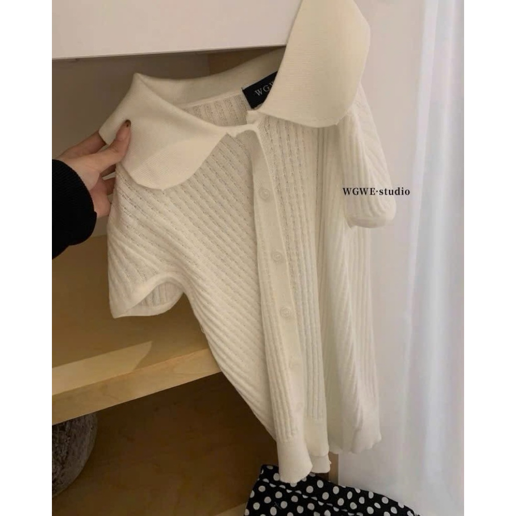 8737 Wgwe เสื้อสเวตเตอร์คอปกดอกบัวมาตรฐาน Wgwe