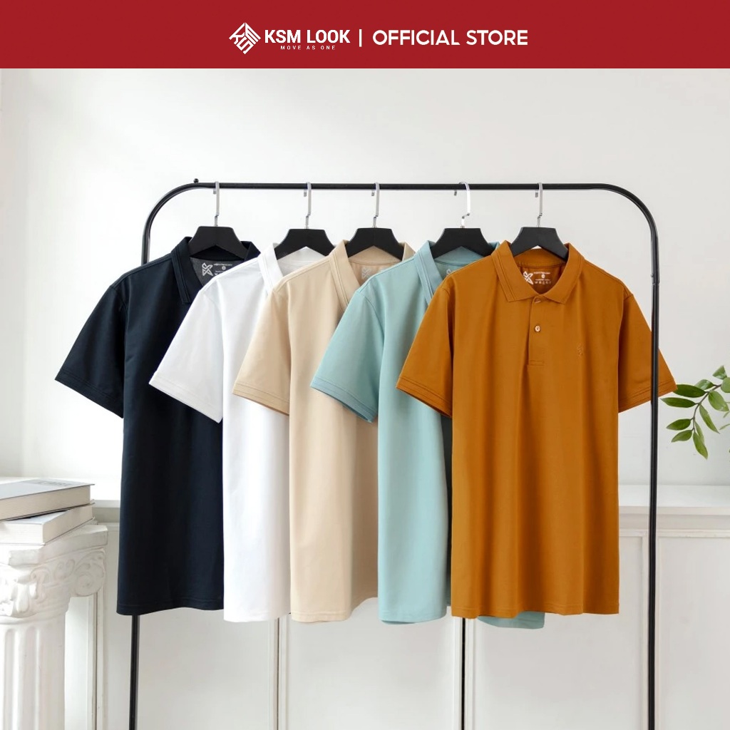 KSM Menswear Mens Plain basis POLO เสื้อยืดแขนสั้นคอปกเปิดลงสวยผ้าจระเข้ไทยเนื้อนุ่ม PL700