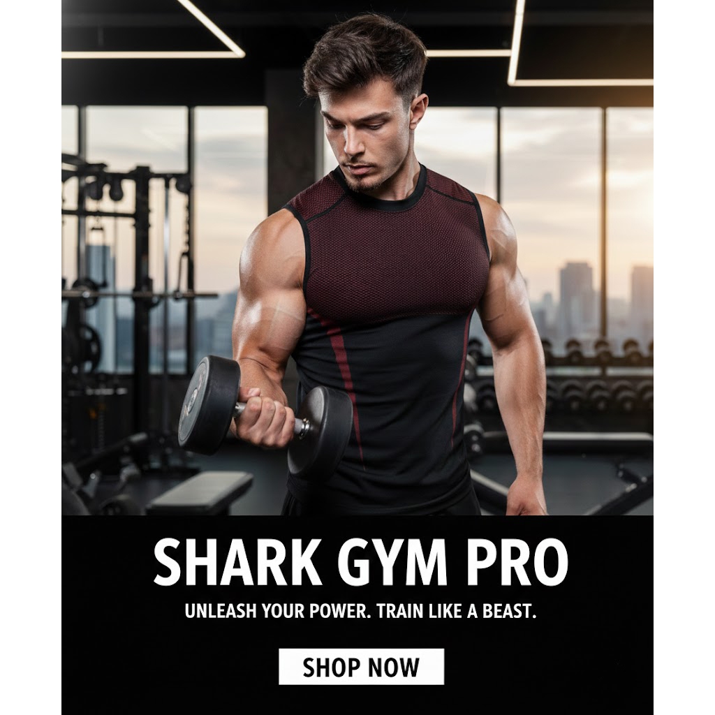 Liquidation of gym shark gym pro เสื้อกล้ามเข้ารูป ผ้ายืดหยุ่นแข็งแรง - ยังแห้งสบายเมื่อออกกําลังกาย
