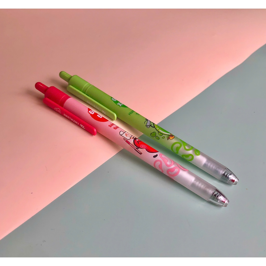 Thien Long gel Pen Combo 2 Green Bean Red Bean Pens พร้อมหมึกสีม่วง