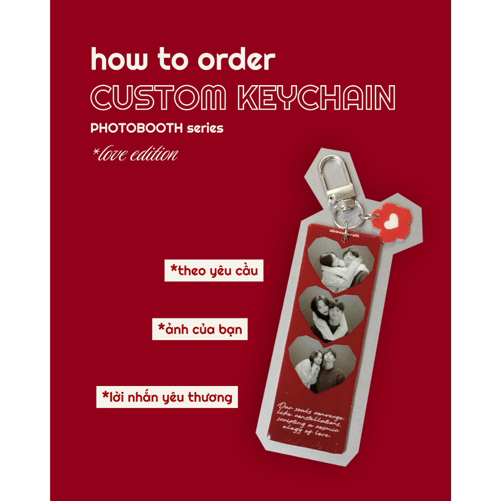 พวงกุญแจ Photobooth Heart Frame วาเลนไทน์ โดย Cho Vui Craft