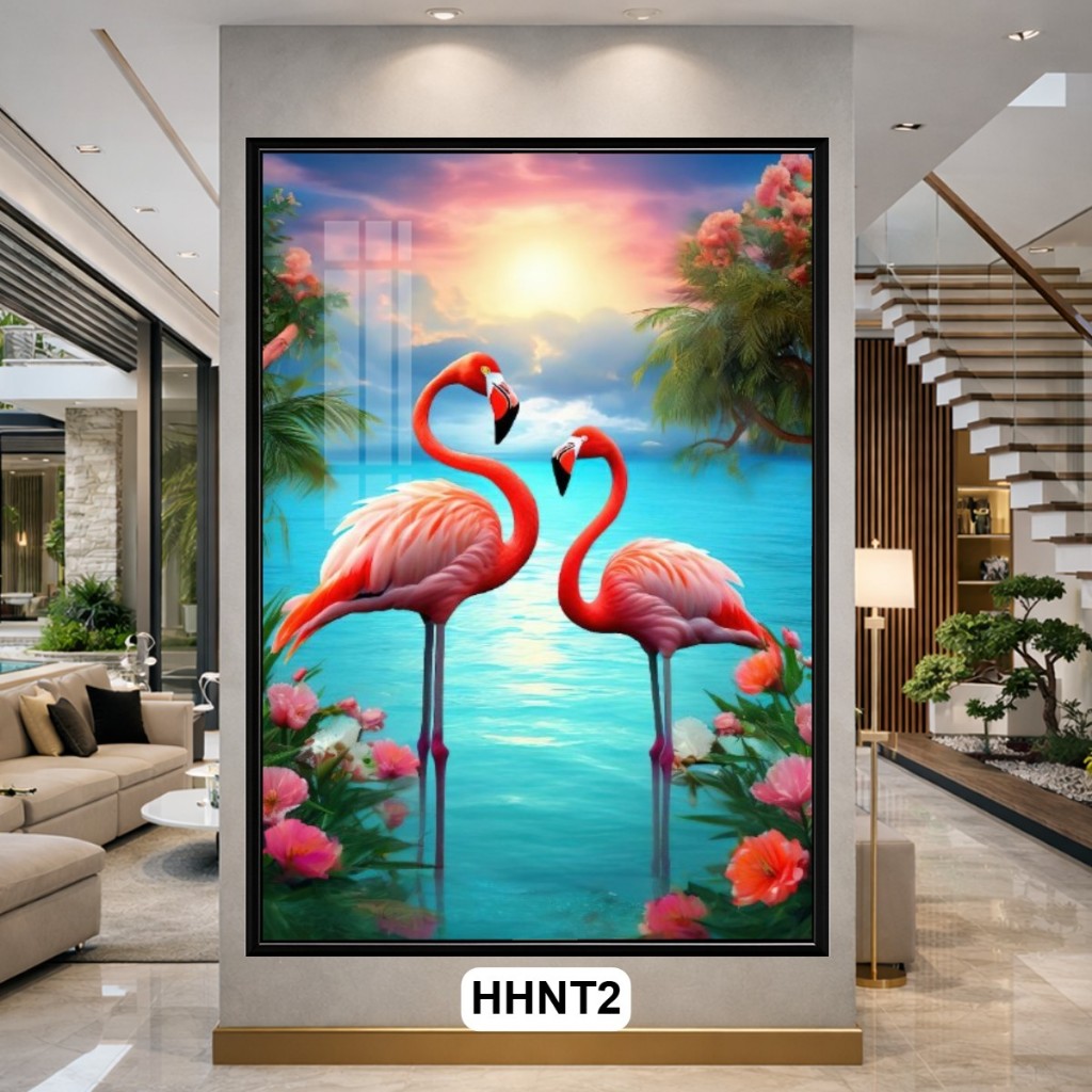 Flamingo Flamingo Flamingo Art Mirror Painting - ความงามที่หรูหราสําหรับพื้นที่ห้องนั่งเล่นที่ทันสมั