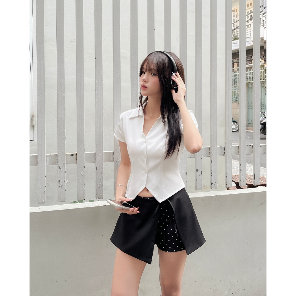 DALLA เสื้อเชิ้ตแขนสั้นทรงสลิม 3 ปุ่ม (SM10) เสื้อเชิ้ต Rosiya HOT! ราคา ถูกที่สุด ดีลบีเคเค แกลเลอรีภาพที่ 4