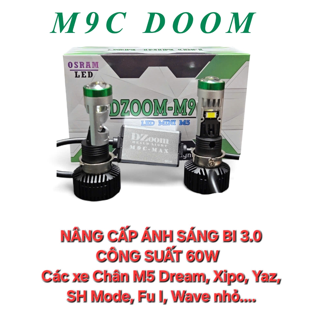 ไฟหน้า Led M5 - M9C - R02 DZOOM 40W 2025 - ติดตั้งรถจักรยานยนต์ไฟฟ้า 12V - 2-3 TIMES M8C, M9C หางนกย
