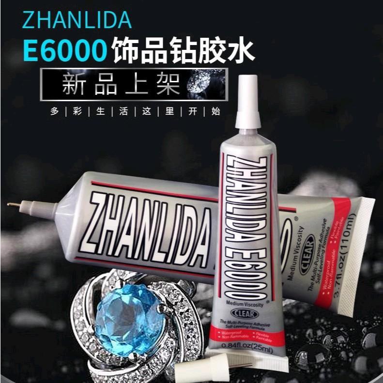 E6000 Super กาว Zhanlida โปร่งใสสติกเกอร์เครื่องประดับตกแต่งกาวเจาะ Rhinestone สําหรับพันธะ