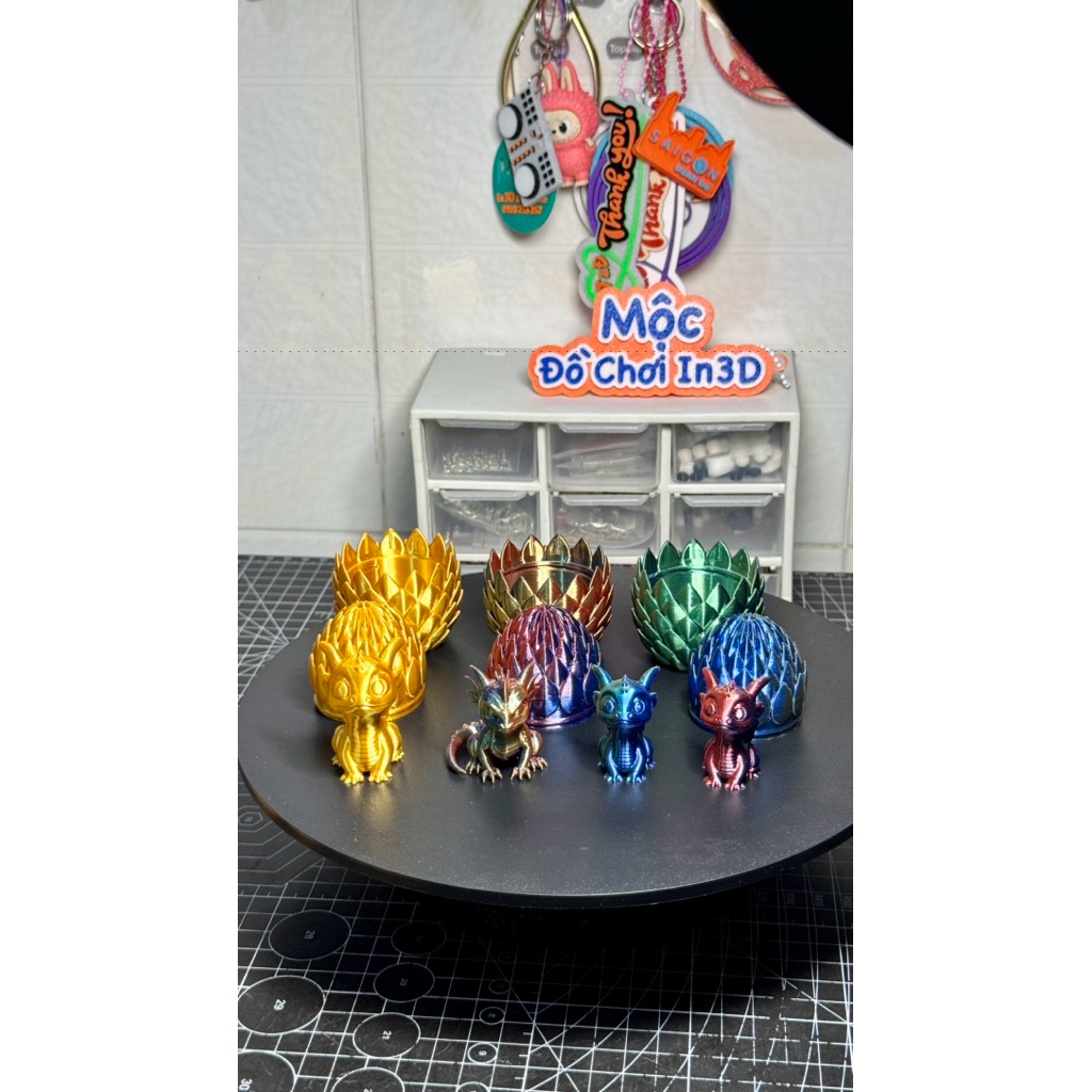 Magic Dragon Egg Combo & 3D Baby Dragon - ของเล่นตกแต่งประกาย