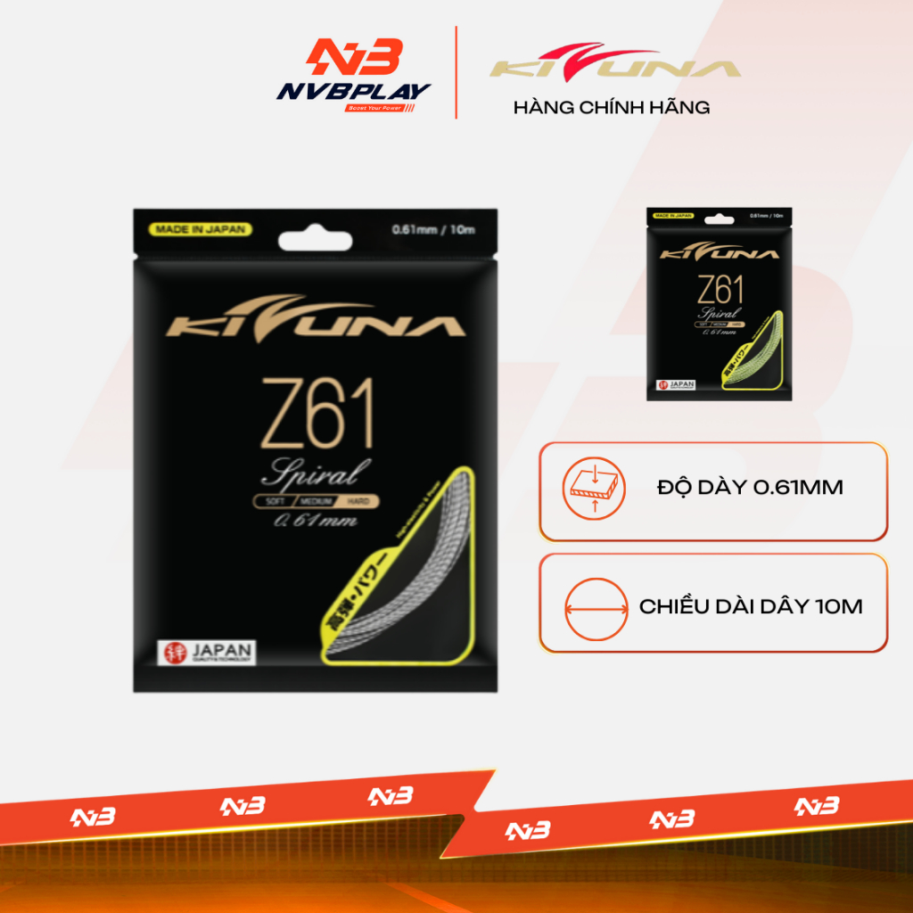 สายไม้แบดมินตัน Kizuna Z61 - 0,61mm รองรับดี ระเบิดใหญ่ - สินค้าของแท้