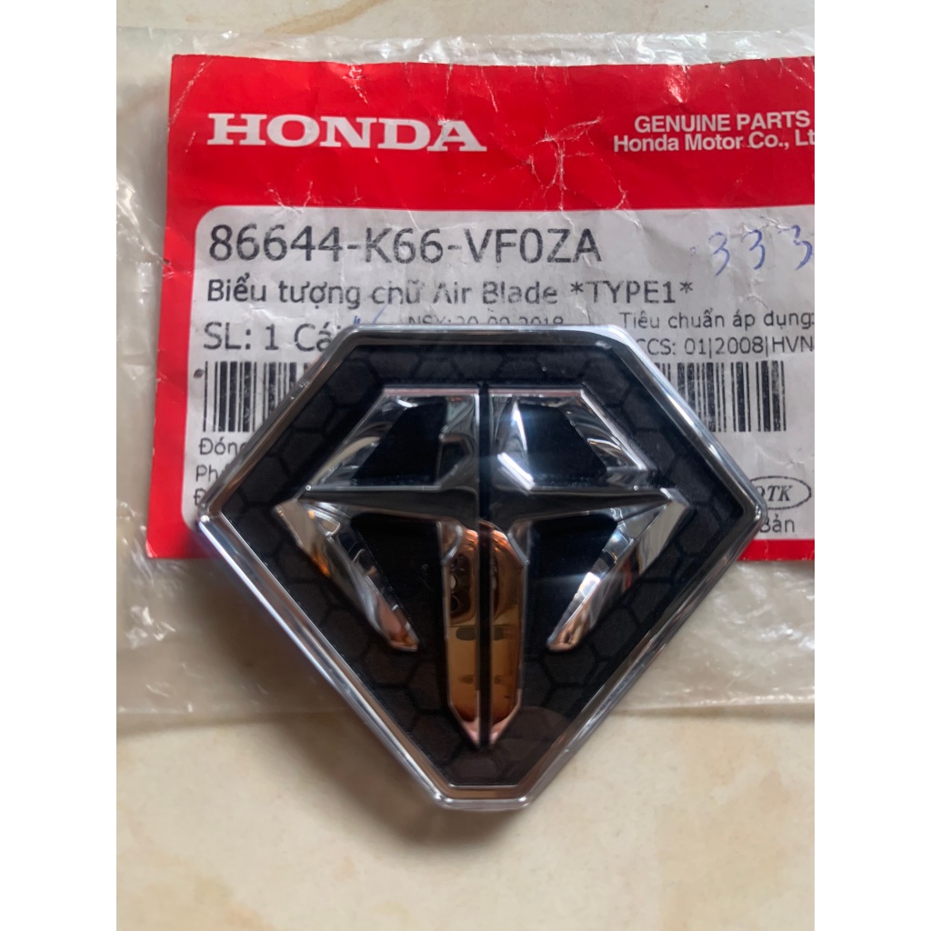 88644-K66-VF0ZA 3D นูน AB โลโก้ Kim Cuong AB 2016, Air Blade 2017 2018 2019 8664K66VF0ZA