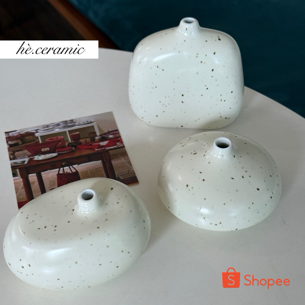 SUMMER.CERAMIC / แจกันดอกไม้เซรามิกขนาดเล็กน่ารักสําหรับโต๊ะ แจกันเซรามิค สไตล์มินิมอล