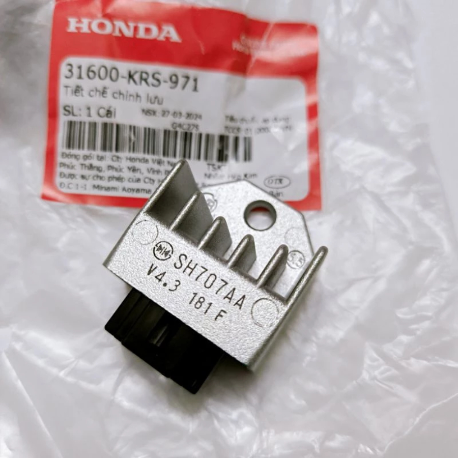 31600-KRS-971 | เครื่องชาร์จวงจรเรียงกระแสเท้า Honda KRS Black – อะไหล่แท้ Honda – Dream / Wave / RS