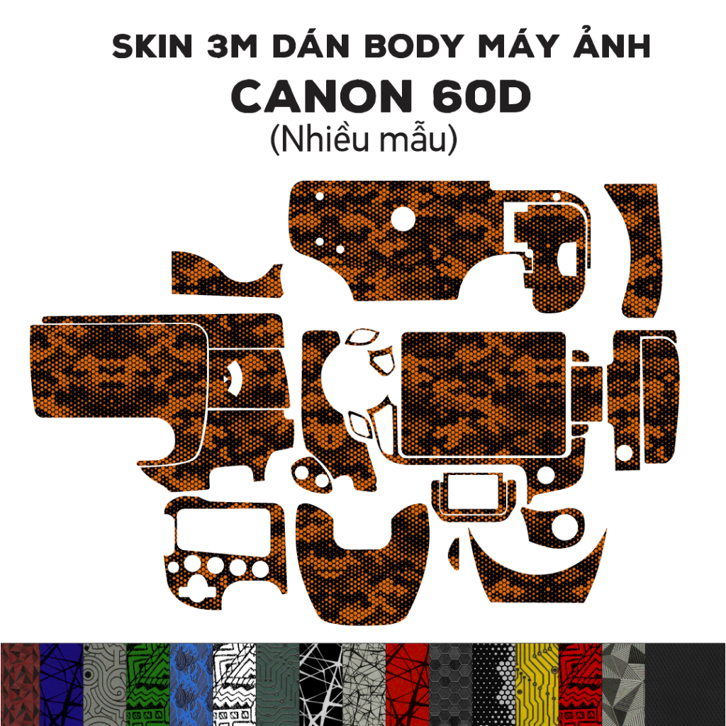 สติ๊กเกอร์ 3M Skin สําหรับ Canon 60D (หลายรุ่น) | ฟิล์มกันรอยตัว Canon 60D