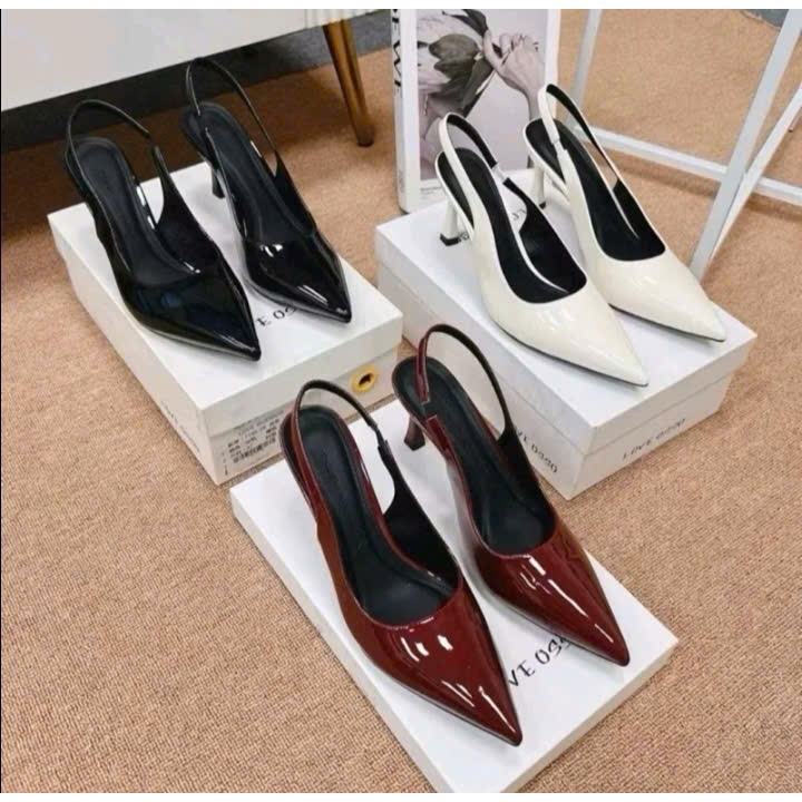 รองเท้า MIN OPEN คูปองหนังขัด TOE สูง 7 ซม