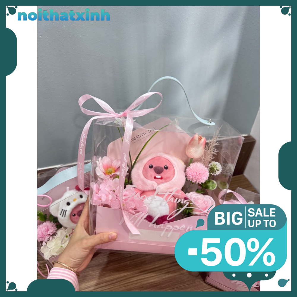 (LIGHT INCLUDED) WAX FLOWER BOX - SUPER BEAUTIFUL COVER WAX FLOWER BASKET GIFT สําหรับ HOLIDAY 8 กุม