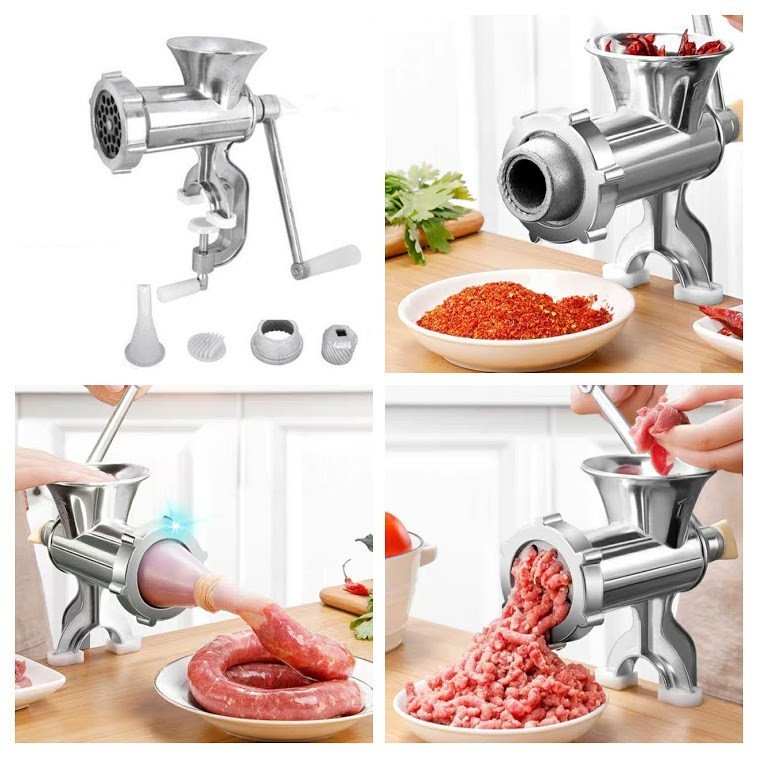 MEAT GRINDER - MEAT STUFFING TOOL - ขนาด 10 พร้อม 3 FUNNELS, MEAT GRINDER, CRAB FISH, SAUSAGE, GRIND