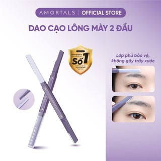 Dao cạo lông mày hai đầu Amortals dao tỉa lông mày tiện lợi không gỉ an toàn cho da Mỹ Phẩm