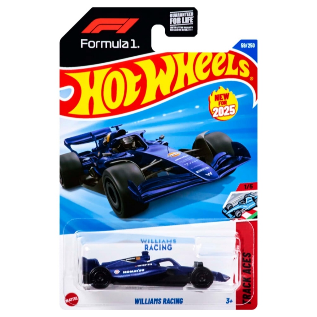Hot Wheels Basic - โมเดลรถพื้นฐาน Hot Wheels - Williams Racing F1 (การ์ดใหม่)