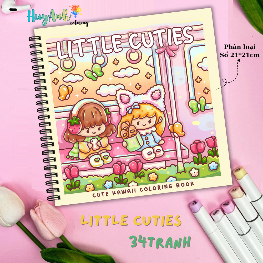 Little cuties- 30+ หน้าระบายสี kawaii น่ารักสําหรับเด็กผู้หญิง - สมุดระบายสี 160gsm เหมาะสําหรับหลายสี