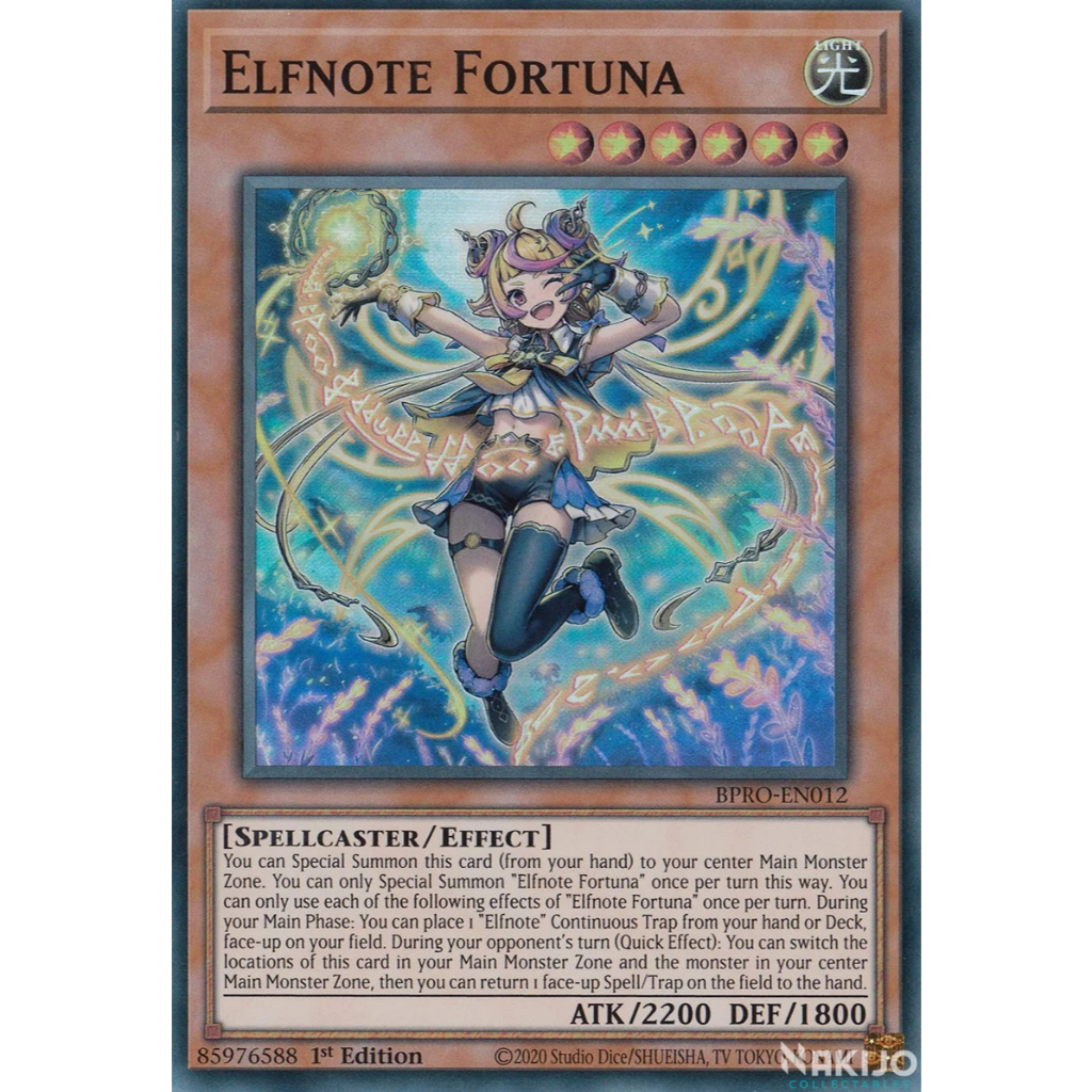 [KW2 Yugioh]* [EN-UK] [Wifu] การ์ด BPRO-EN012 Elfnote Fortuna – หายากมาก