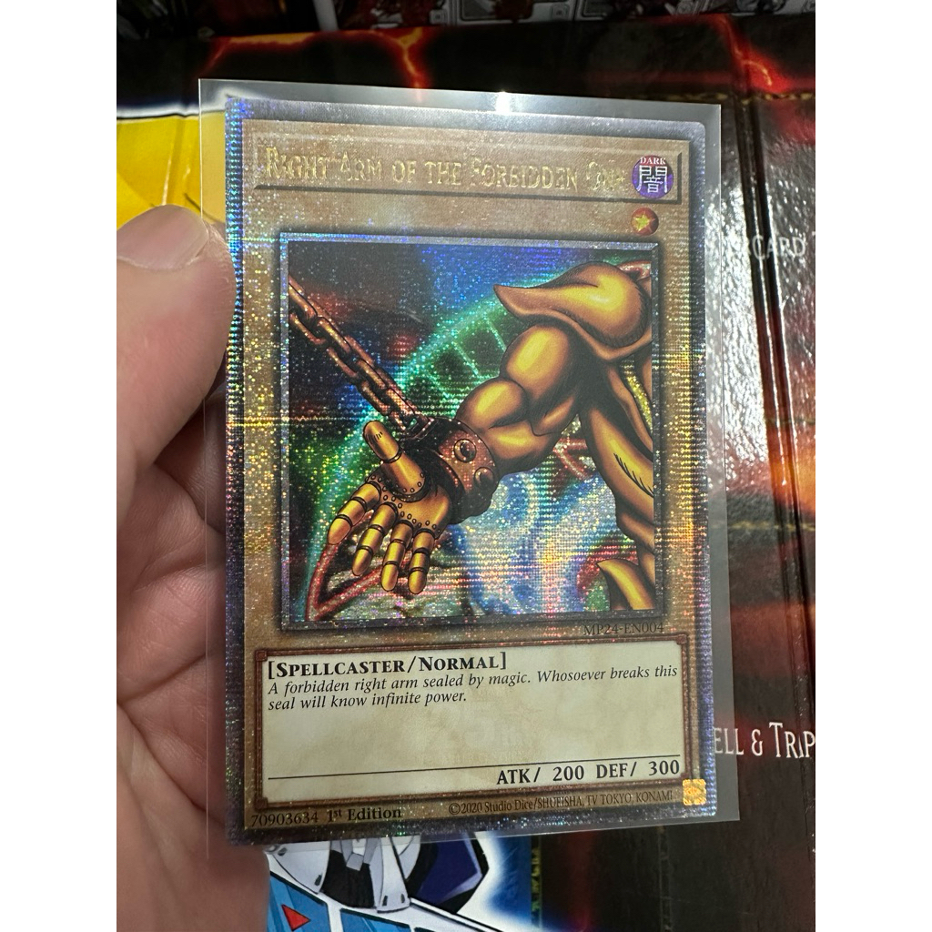 การ์ด Yugioh! Right Arm Of The Forbidden One (Quater Century Rare) (การ์ดจริง)