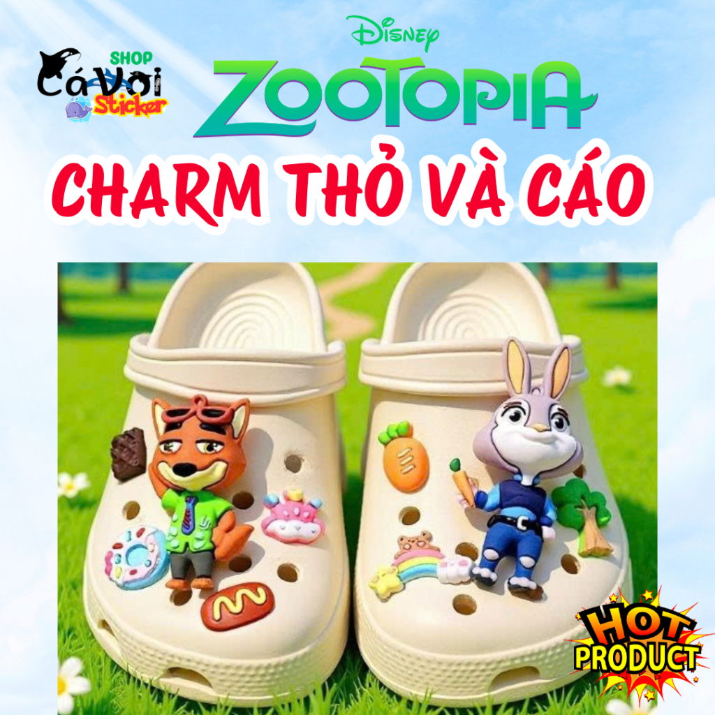 ZOOTOPIA RABBIT AND FOX CHARM SET - EXCLUSIVE CHARM SIU HOT 2026